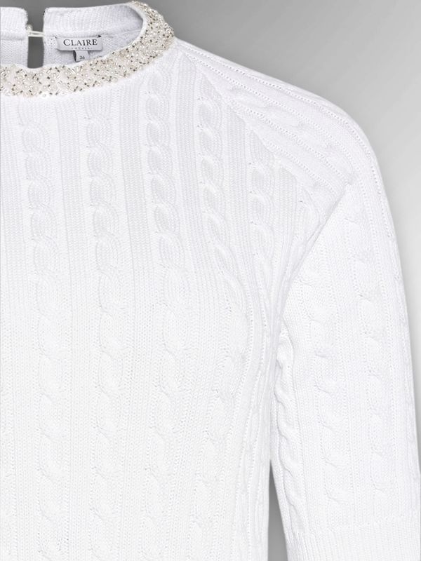 Claire Pearline Topp White