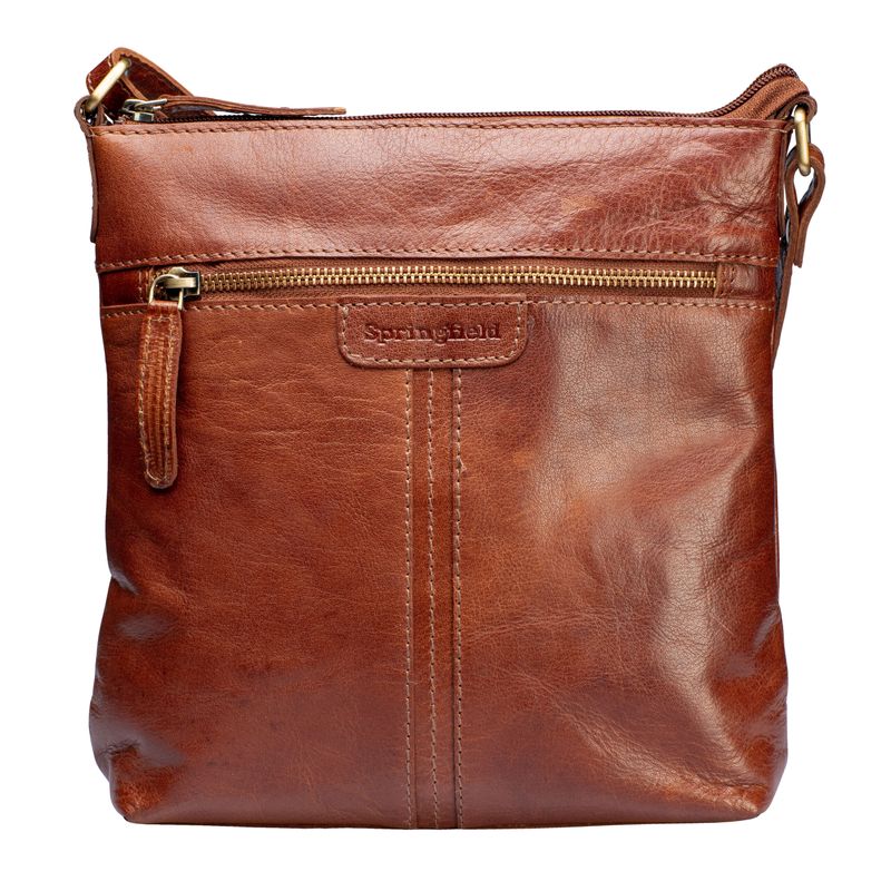 Springfield sholder/crossoverveske i cognac