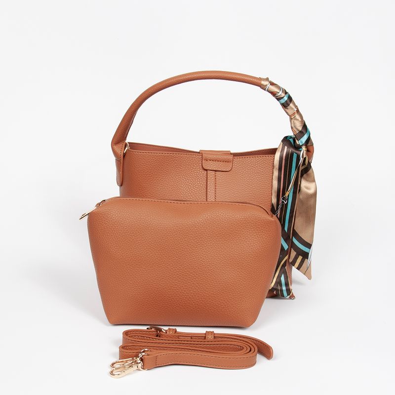 Rosenvingen Ibelin Small Bucketbag M/Skjerf i Cognac