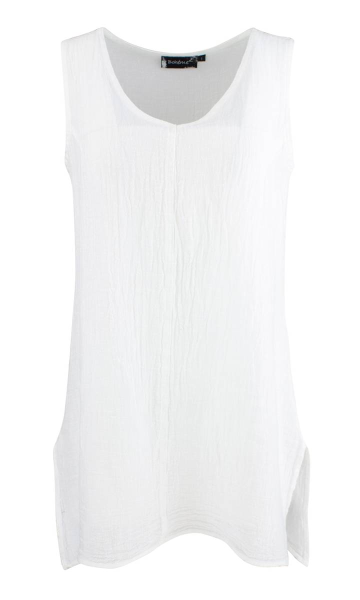 Boheme lang linsinglet i fargen white