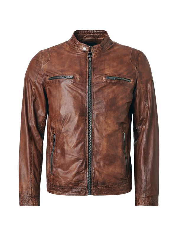 Saki William II Skinnjakke i Dark Cognac