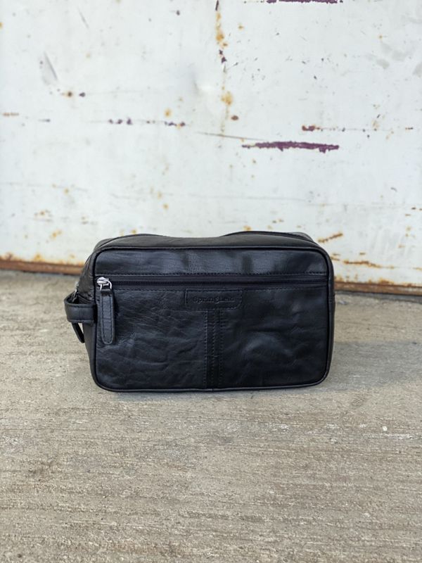 Springfield toalettveske i skinn black