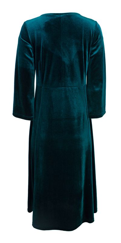 Boheme Kjole Lang A-Line i Velour Petrol