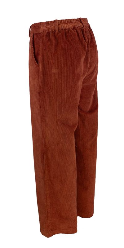 Boheme Bukse Rett i Kordfløyel Burnt Orange