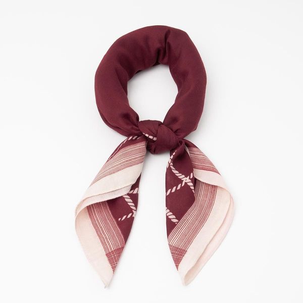 Hovedbilde ite skjerf Burgunder/Beige med tauemønster - ...