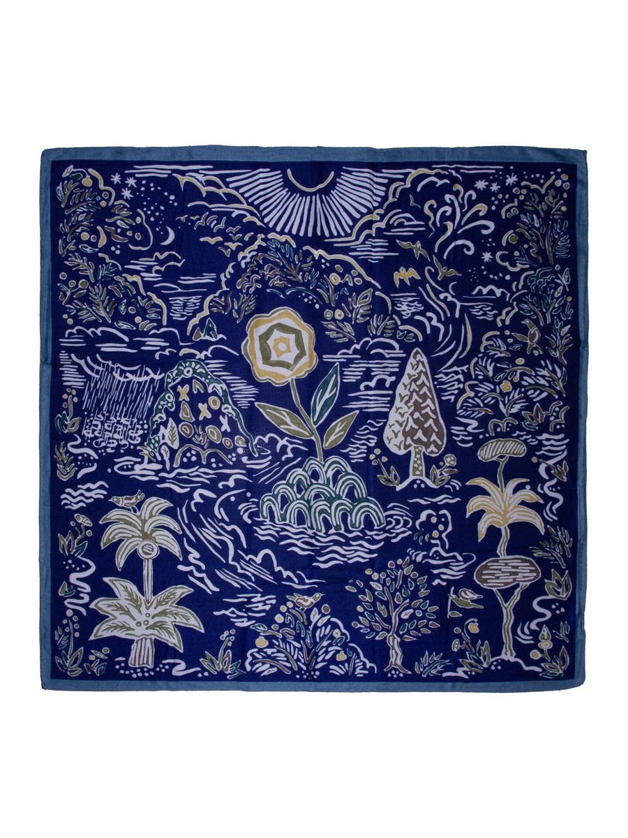 Intex Skjerf Painting 90 X 90 Cm. i Blue