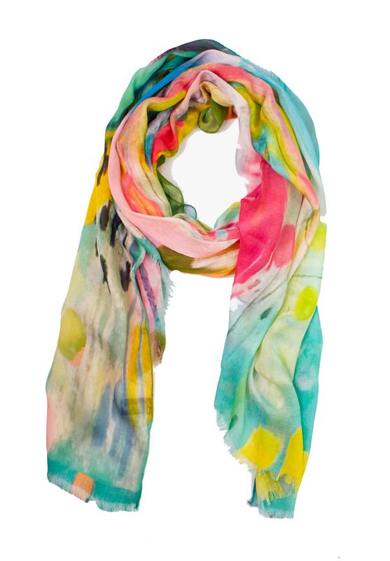 Boheme Skjerf i Aqua Print