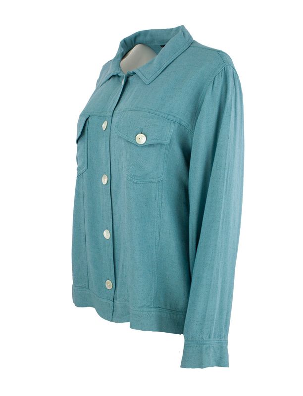 Boheme Kort jakke i Linmix Blue Sky