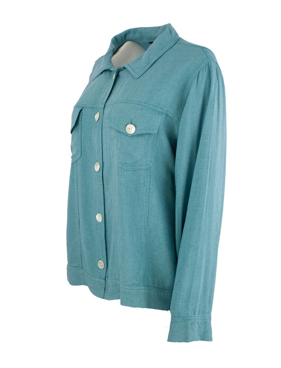 Boheme Kort jakke i Linmix Blue Sky