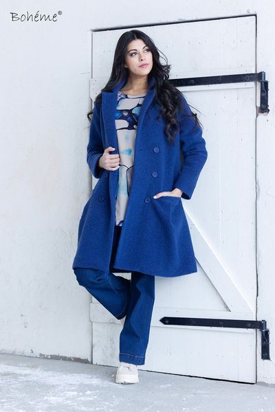 Hovedbilde Boheme Vannavvisende Kåpe i Ullmix Blue