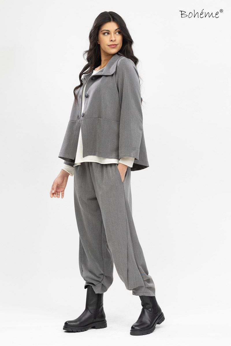 Boheme Bukse Folder i Grey Melange 