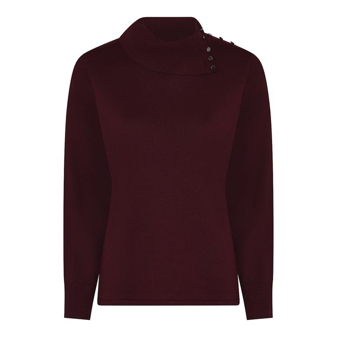 Hovedbilde Micha Jumper Med Knapper i Halsen i Burgundy