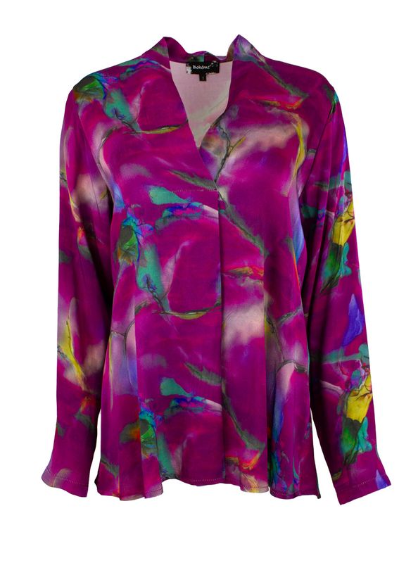 Boheme Sateng Bluse i Flerfarget