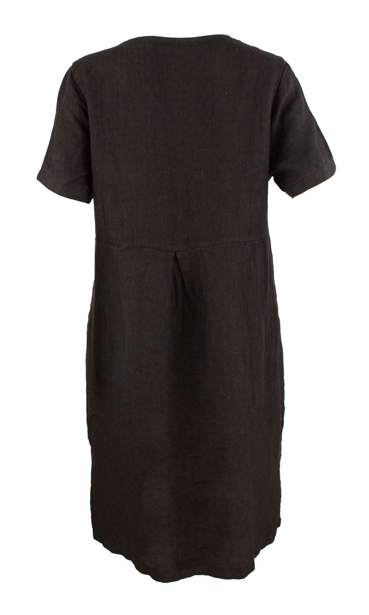 Boheme Kjole M/Kort Arm i Lin Black
