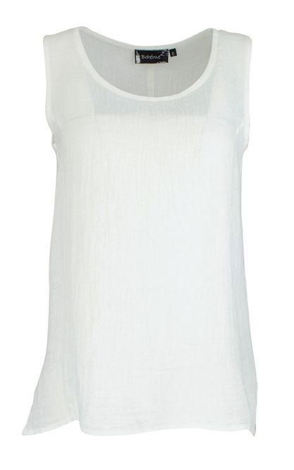 Hovedbilde Boheme singlet kort i lin farge White