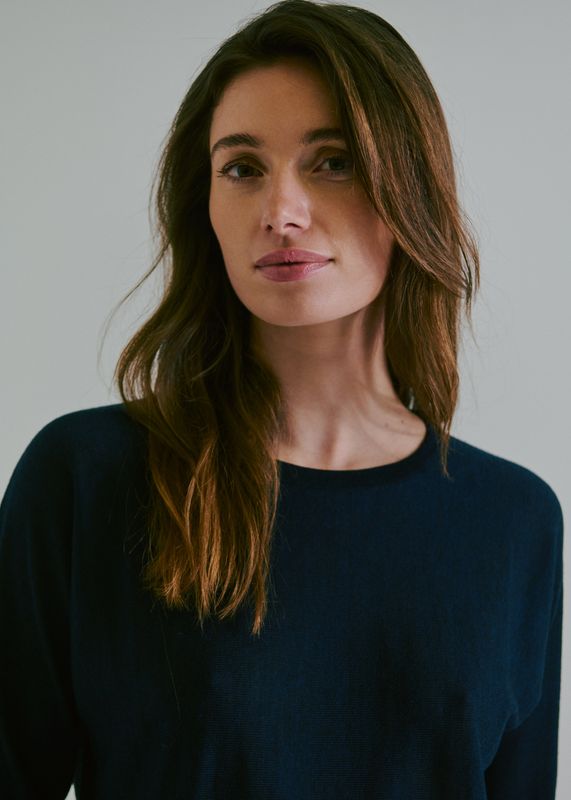 Claire Pippa Jumper i Merinoull Dark Navy