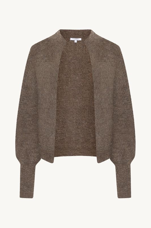 Claire Chelsea Cardigan i Cacao Melange