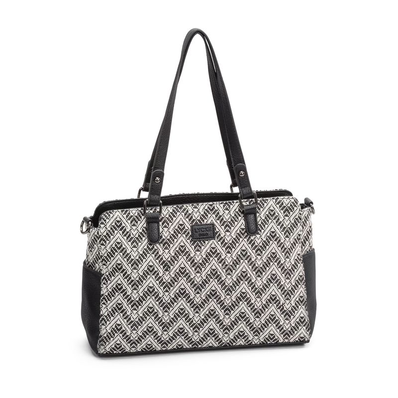 Lycke Flora Handbag i Black/White