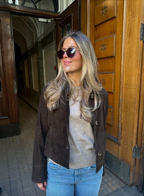 Hovedbilde Clermonte Allie Goat Suede skinnsjakke i Dark ...