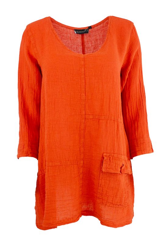 Boheme Lintunika M/V Hals i Spicy Orange