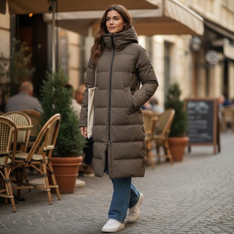 Clermonte Frostin Lang Dunjakke i Dark Olive