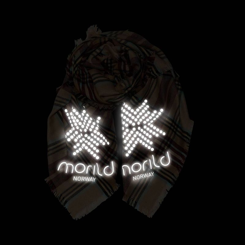 Morild Mykt Rutet Skjerf M/Refleks i Sand