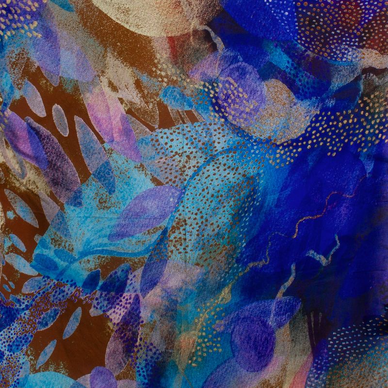 Boheme Skjerf Silke Fiolett Strå 53x53 Cm.