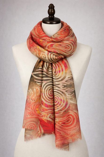 Hovedbilde Boheme Skjerf Spiral Burnet Orange 70 X 180 Cm