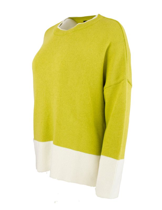 Boheme Genser i Bomullsmix Lime Lime