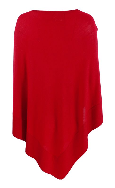 Boheme Poncho M/Rund Hals i 100% Merino Red