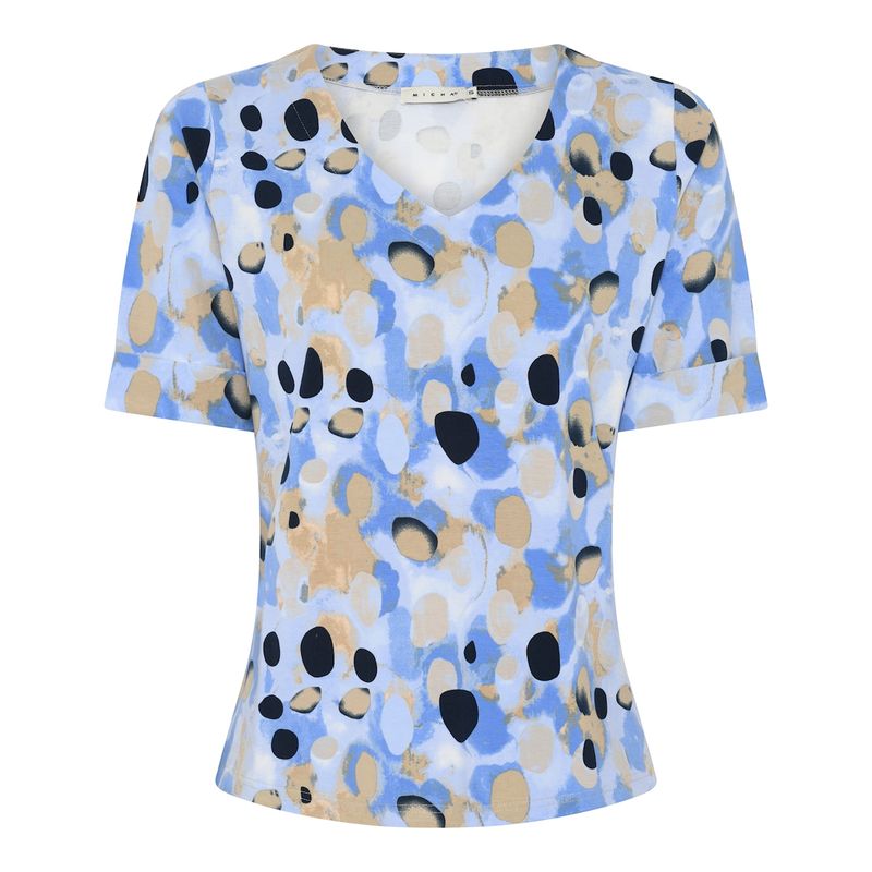 Micha Topp/T-Shirt i Navy Print